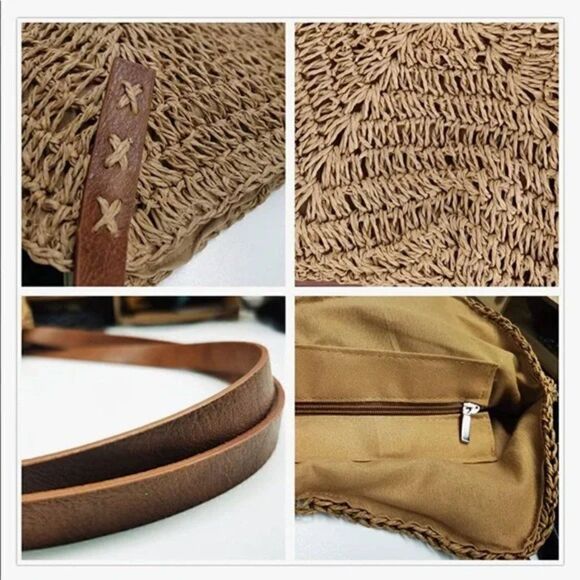 NEW Woven Soft Large Rattan Tote Bag - Picture 2 of 5